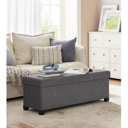 43.3 Inches Storage Ottoman Bench, Bedroom Bench with Storage, Foot Stool with Feet