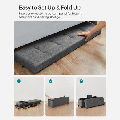 43.3 Inches Storage Ottoman Bench, Bedroom Bench with Storage, Foot Stool with Feet