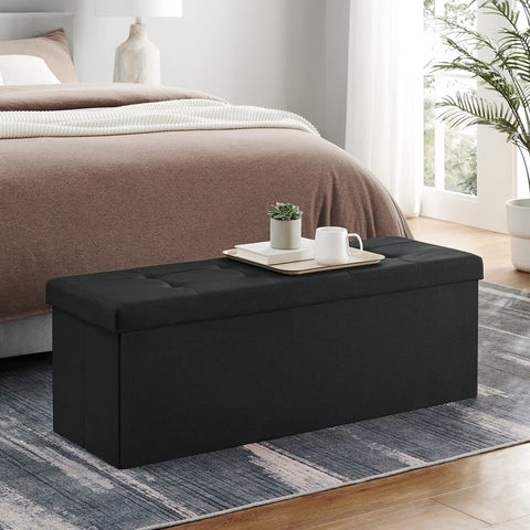43 Inches Folding Storage Ottoman Bench, Storage Chest, Foot Rest Stool