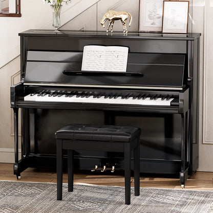 Piano Bench with Padded Cushion and Storage Compartment for Music Sheet, Music Bench, Piano Stool, Vanity Chair