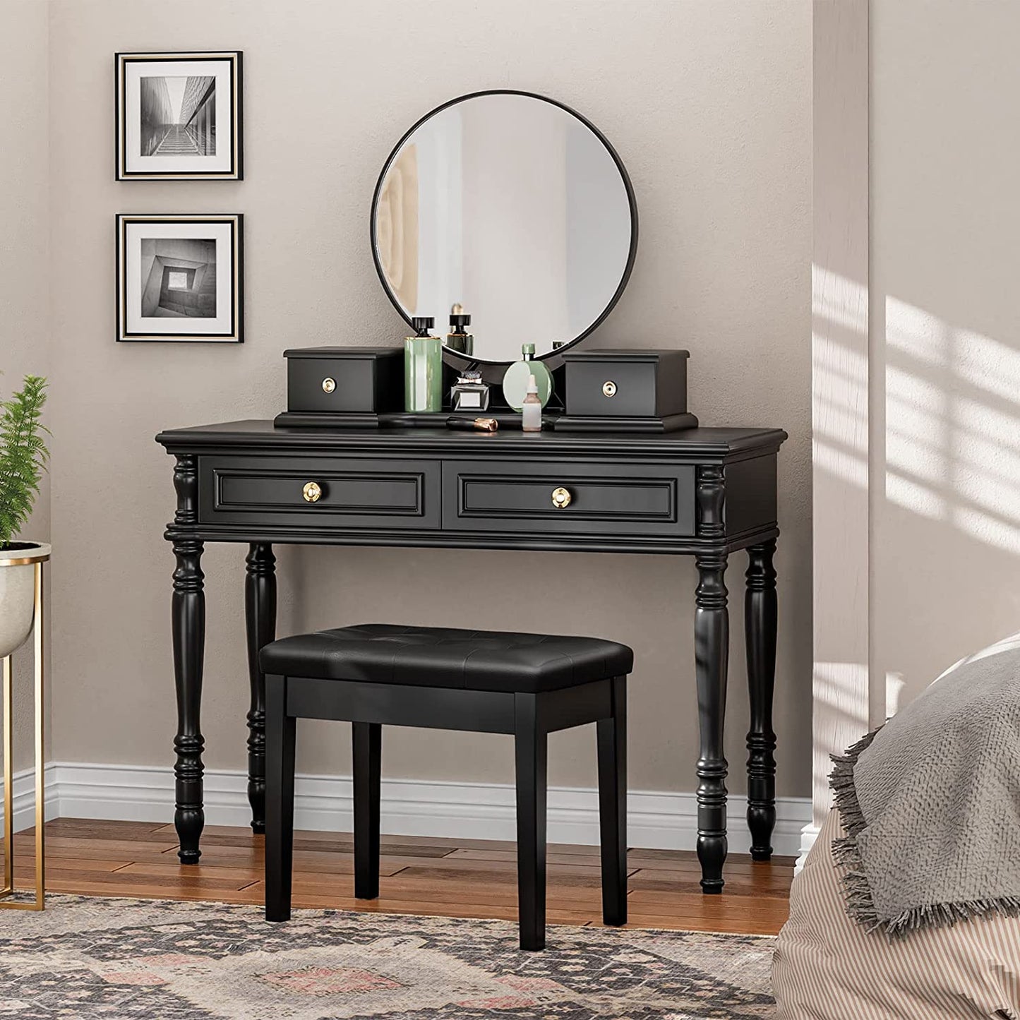 Piano Bench with Padded Cushion and Storage Compartment for Music Sheet