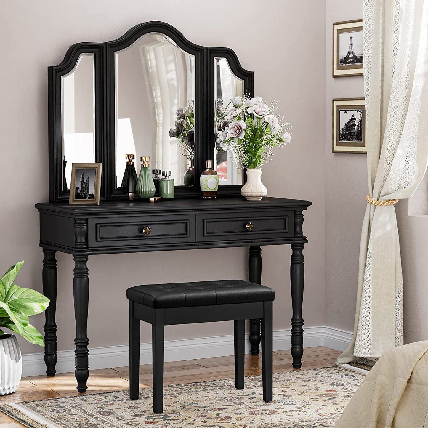 Piano Bench with Padded Cushion and Storage Compartment for Music Sheet, Music Bench, Piano Stool, Vanity Chair