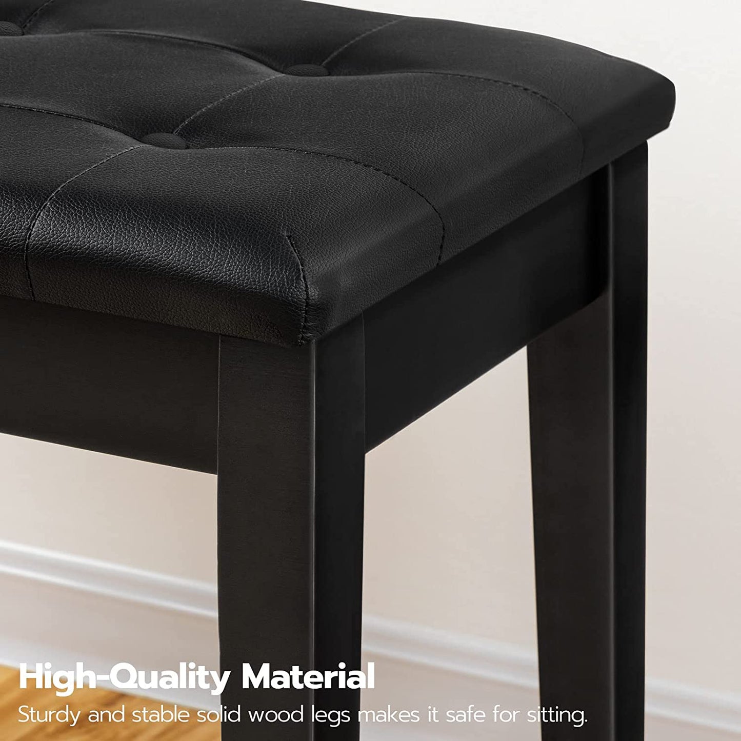 Piano Bench with Padded Cushion and Storage Compartment for Music Sheet, Music Bench, Piano Stool, Vanity Chair