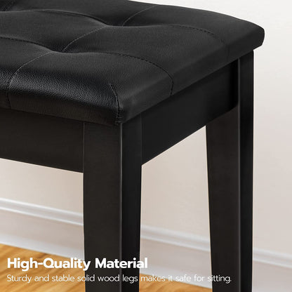 Piano Bench with Padded Cushion and Storage Compartment for Music Sheet