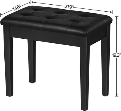Piano Bench with Padded Cushion and Storage Compartment for Music Sheet