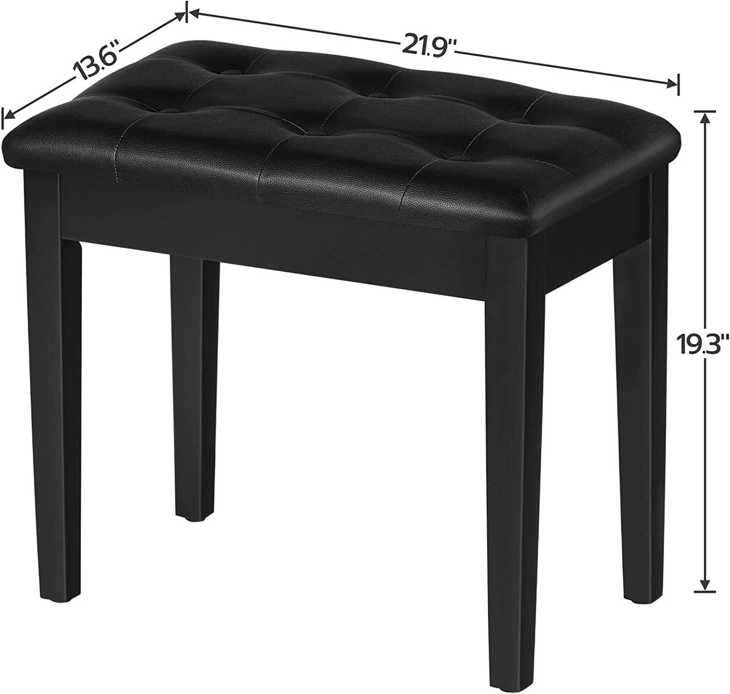 Piano Bench with Padded Cushion and Storage Compartment for Music Sheet, Music Bench, Piano Stool, Vanity Chair