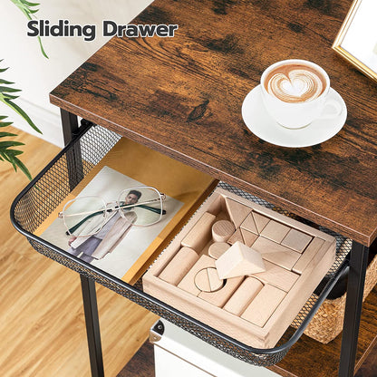 Printer Stand with Charging Station, 3-Tier Printer Table with Storage Shelf