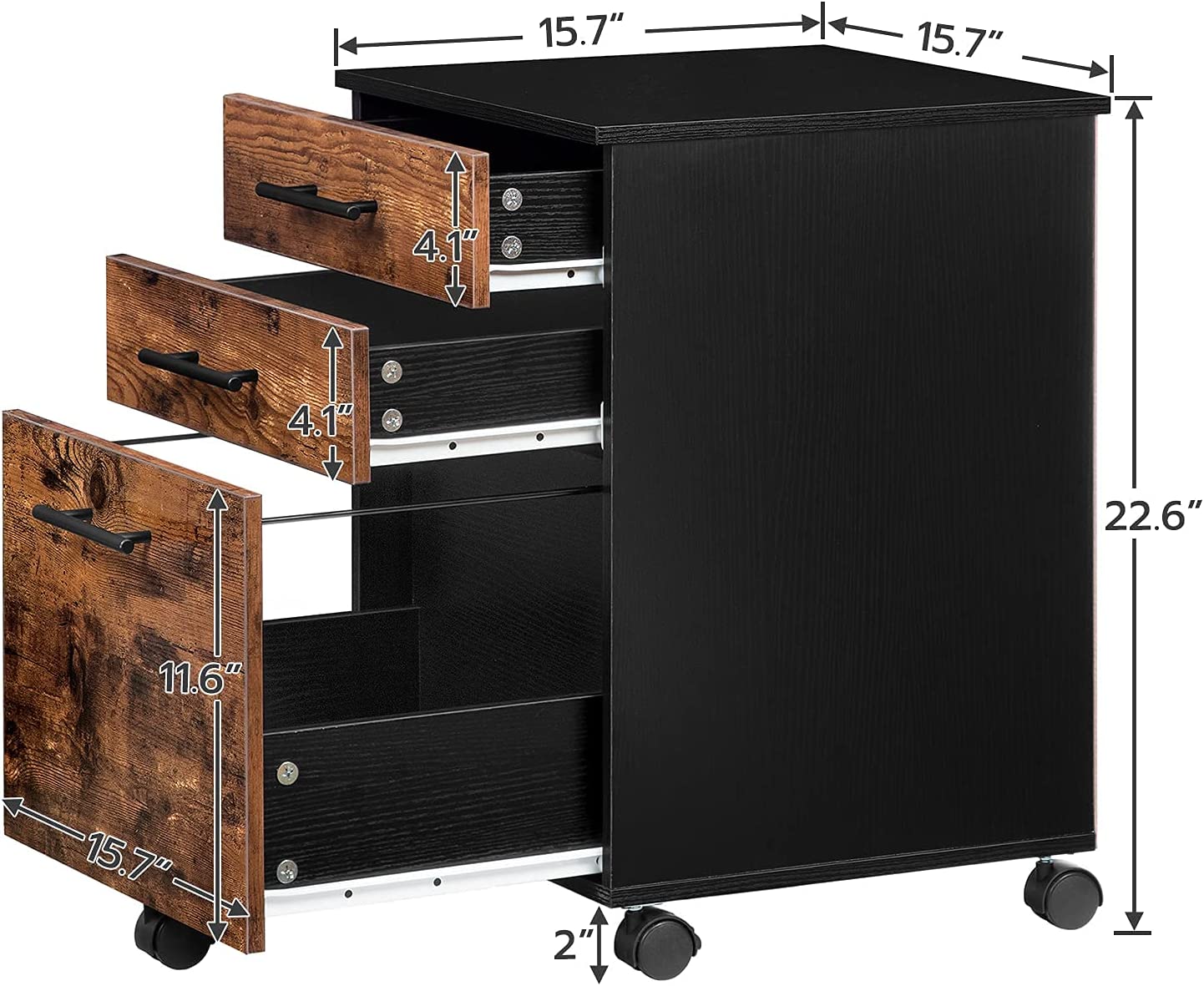 File Cabinet, 3-Drawer Filing Cabinet, Office Cabinet