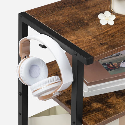 Industrial Printer Stand, 3-Tier Printer Table, Under Desk Storage Cart