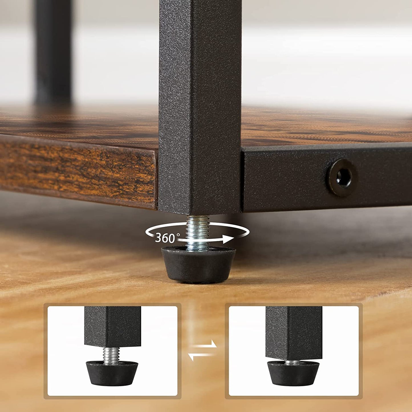 Industrial Printer Stand, 2-Tier Printer Cart with Storage, Under Desk Storage Cart on Wheels