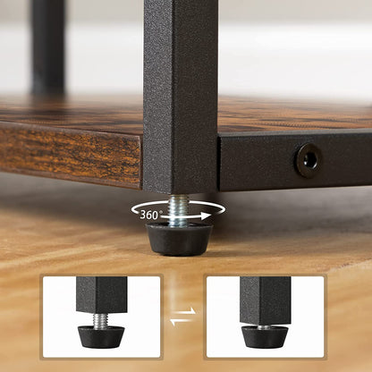 Industrial Printer Stand, 2-Tier Printer Cart with Storage, Under Desk Storage Cart on Wheels