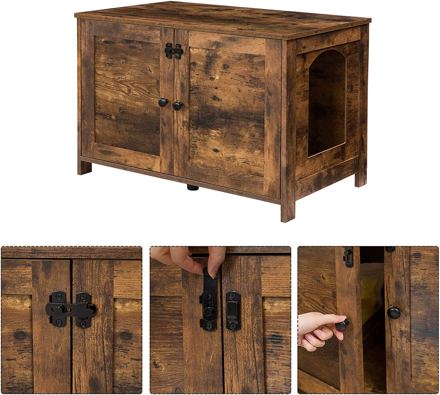 Cat Litter Box Enclosure, Hidden Cat Washroom Furniture with Divider