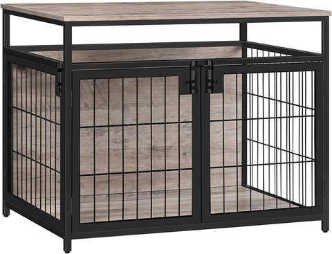 Dog Crate Furniture, Wooden Dog Crate, Dog Kennels with 3 Doors Indoor