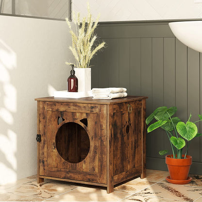 Litter Box Enclosure, Wooden Side End Table, Cat Litter Box Furniture, Concealed Cat Washroom, Indoor Pet House