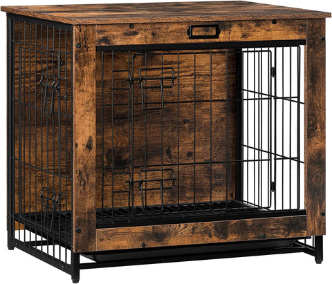 Dog Crate Furniture, Decorative Dog Kennel, Wooden Pet Furniture with Pull-Out Tray