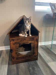 Cat Litter Box Enclosure, Hidden Cat Washroom with Roof, Indoor Pet House