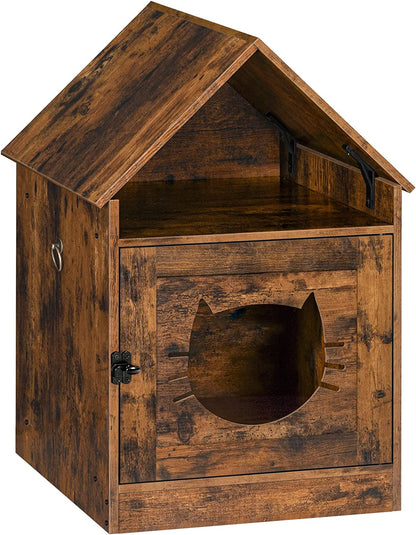 Cat Litter Box Enclosure, Hidden Cat Washroom with Roof, Indoor Pet House