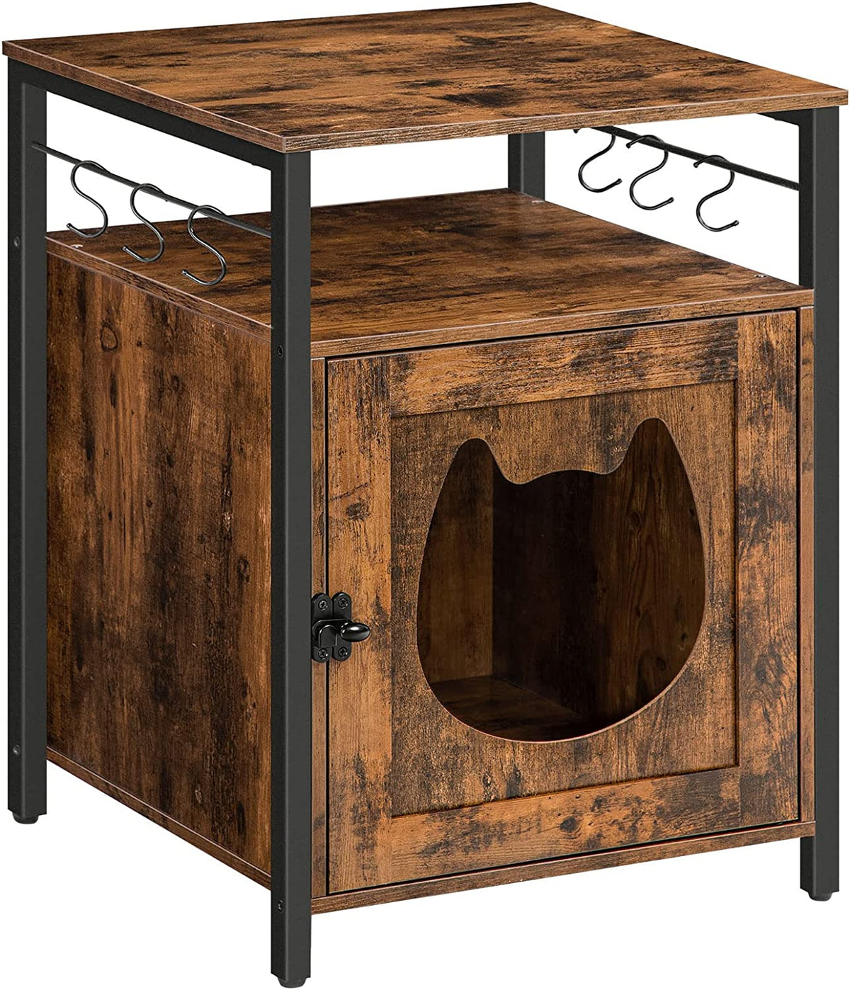 Litter Box Enclosure, Cat Litter Box Furniture, Single Door Pet Box Cabinet