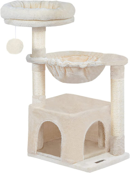 Cat Tree Tower with Luxury Condo, Basket Hammock