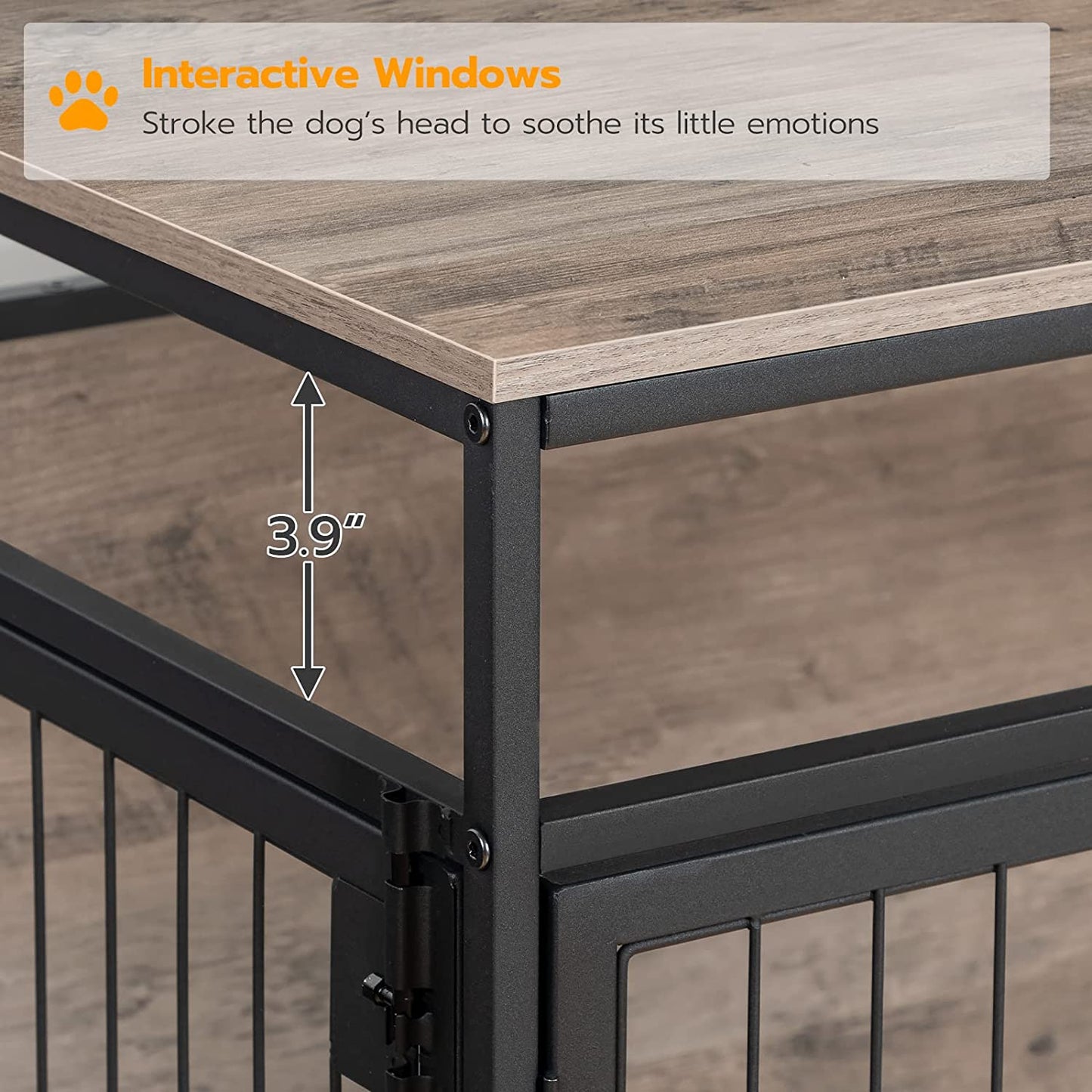 Dog Crate Furniture, Wooden Dog Crate, Dog Kennels with 3 Doors Indoor