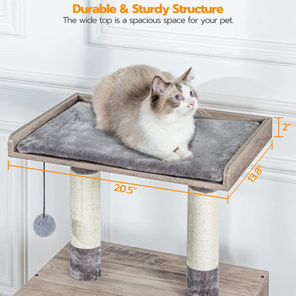 Litter Box Enclosure with Cat Tree Tower