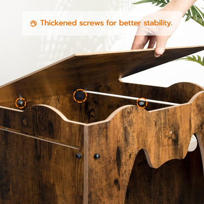 Hidden Cat House Furniture with Cat Head Opening, Cat Litter Box Enclosure