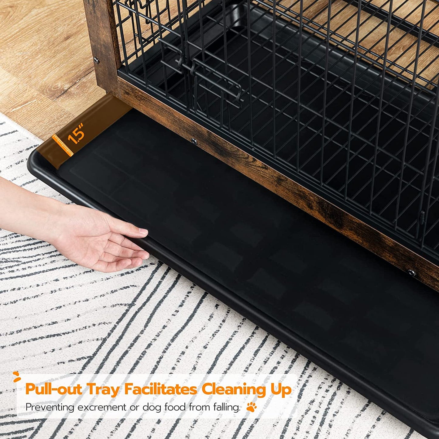 Dog Crate Furniture, Decorative Dog Kennel, Wooden Pet Furniture with Pull-Out Tray