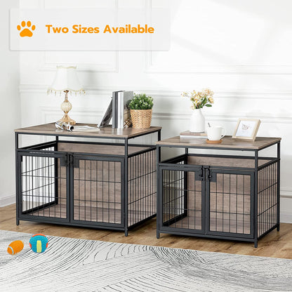 Dog Crate Furniture, Wooden Dog Crate, Dog Kennels with 3 Doors Indoor