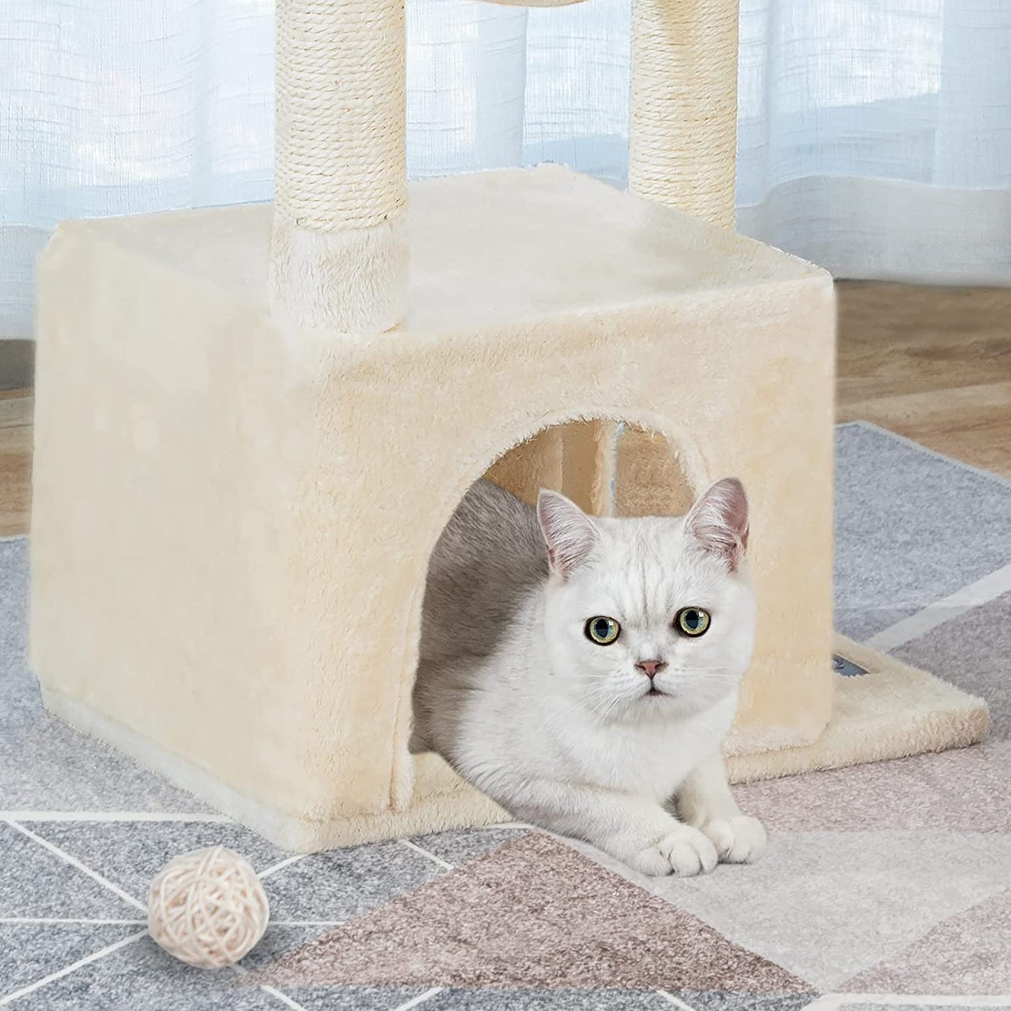 Cat Tree Tower with Luxury Condo, Basket Hammock