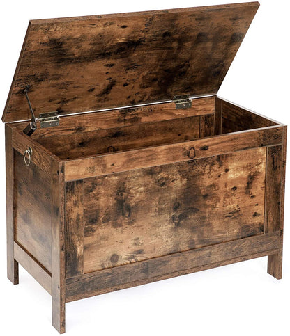 Storage Chest Sturdy Entryway Storage Bench, Wood Look Accent Furniture, Easy Assembly Oak White - HWLEXTRA 