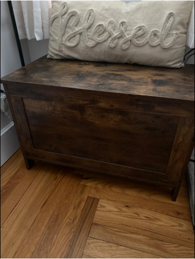 Storage Chest Sturdy Entryway Storage Bench, Wood Look Accent Furniture, Easy Assembly Oak White - HWLEXTRA 