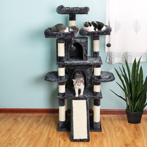 Smoky Gray Cat Tree - HWLEXTRA