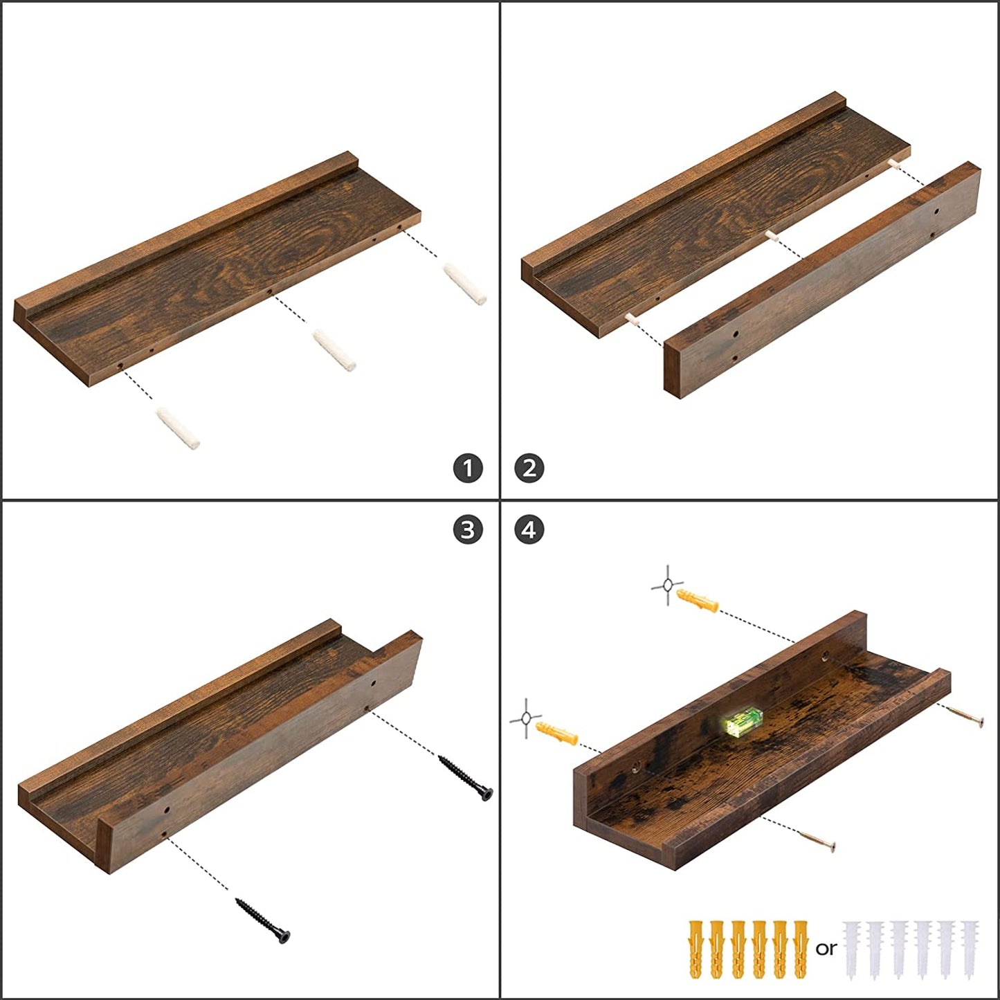 Floating Shelves, Wall Shelf Set of 3, Hanging Shelf