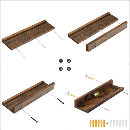 Floating Shelves, Wall Shelf Set of 3, Hanging Shelf