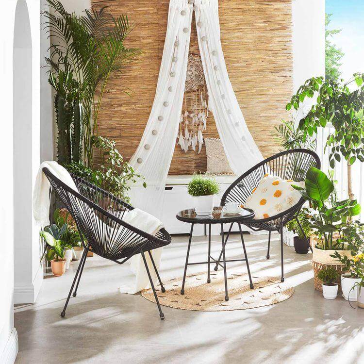 3-Piece Outdoor Acapulco Chair Table Set - HWLEXTRA