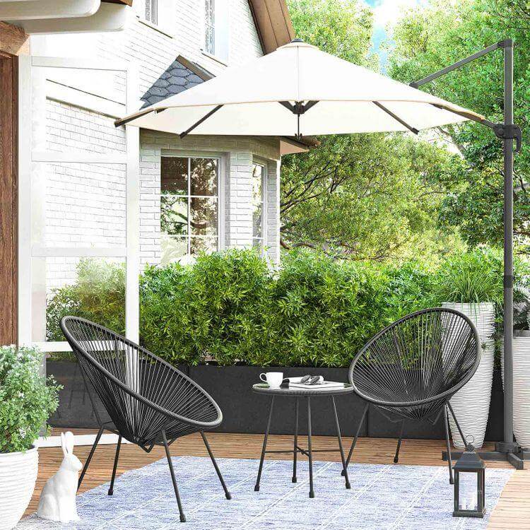 3-Piece Outdoor Acapulco Chair Table Set - HWLEXTRA