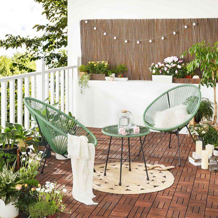 3-Piece Outdoor Acapulco Chair Table Set - HWLEXTRA