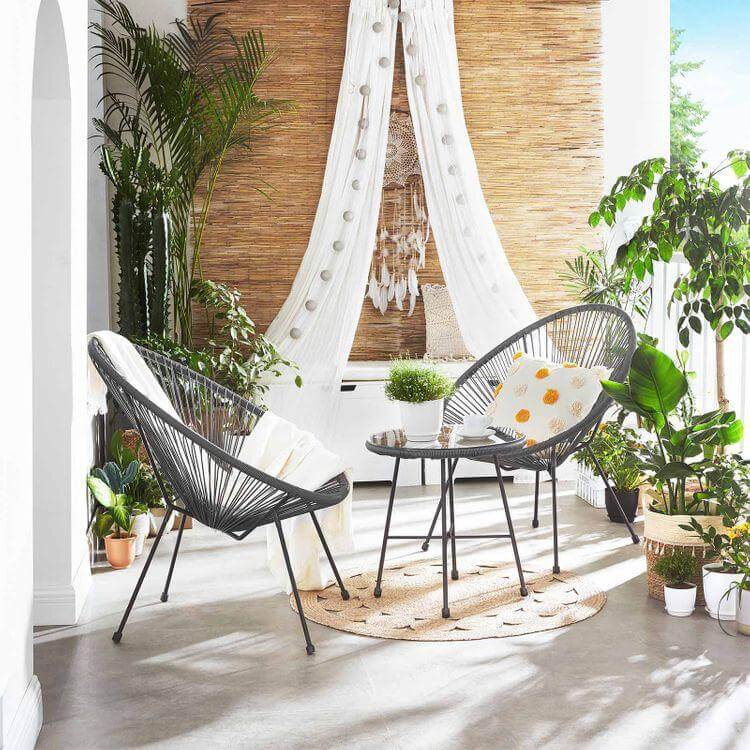 3-Piece Outdoor Acapulco Chair Table Set - HWLEXTRA
