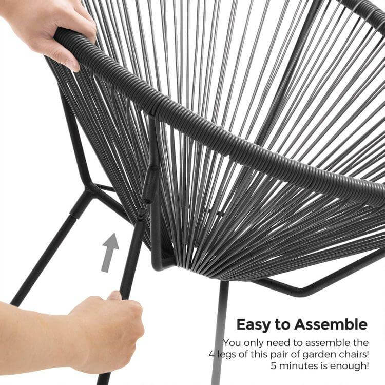 3-Piece Outdoor Acapulco Chair Table Set - HWLEXTRA