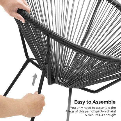 3-Piece Outdoor Acapulco Chair Table Set - HWLEXTRA