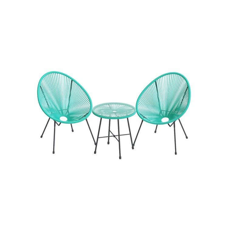 3-Piece Outdoor Acapulco Chair Table Set - HWLEXTRA