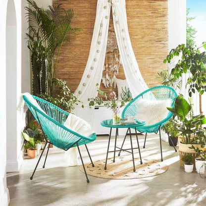 3-Piece Outdoor Acapulco Chair Table Set - HWLEXTRA