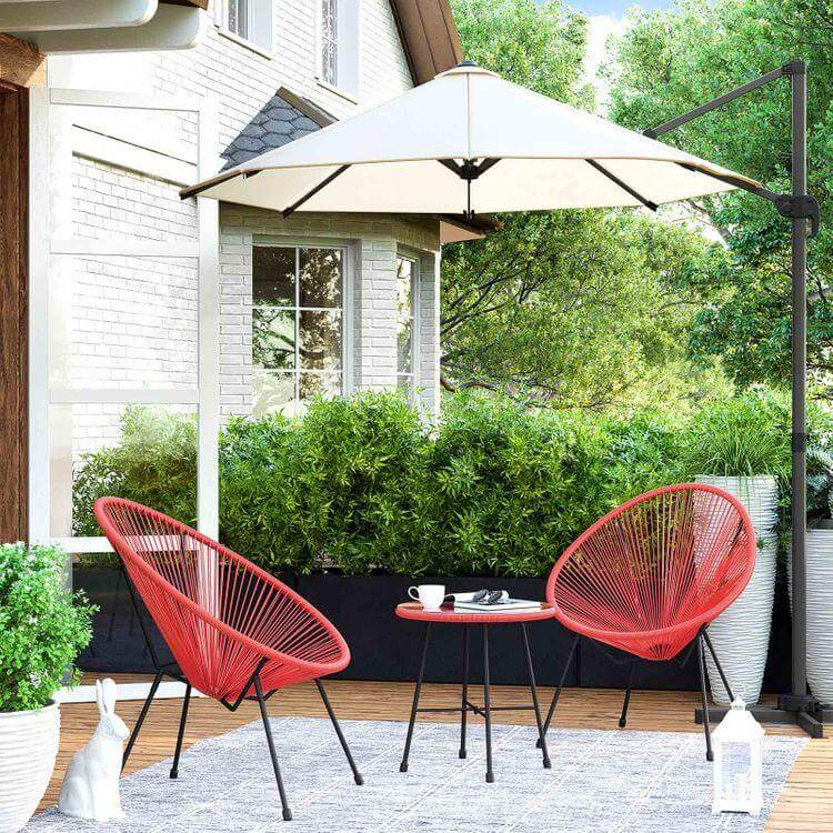 3-Piece Outdoor Acapulco Chair Table Set - HWLEXTRA