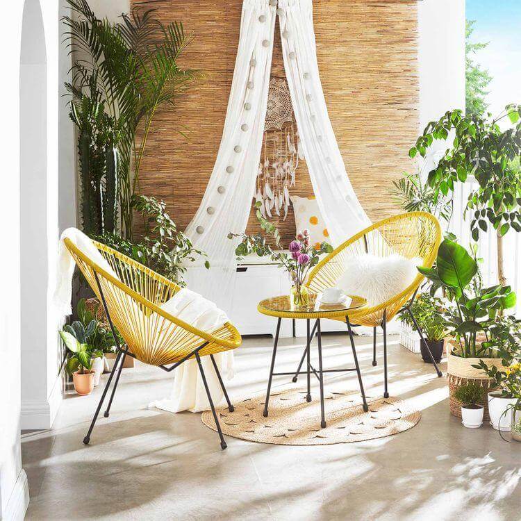 3-Piece Outdoor Acapulco Chair Table Set - HWLEXTRA