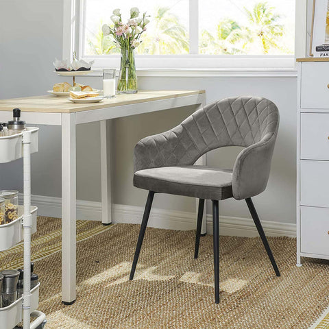 MERLEY Velvet Dining Chair Gray - HWLEXTRA