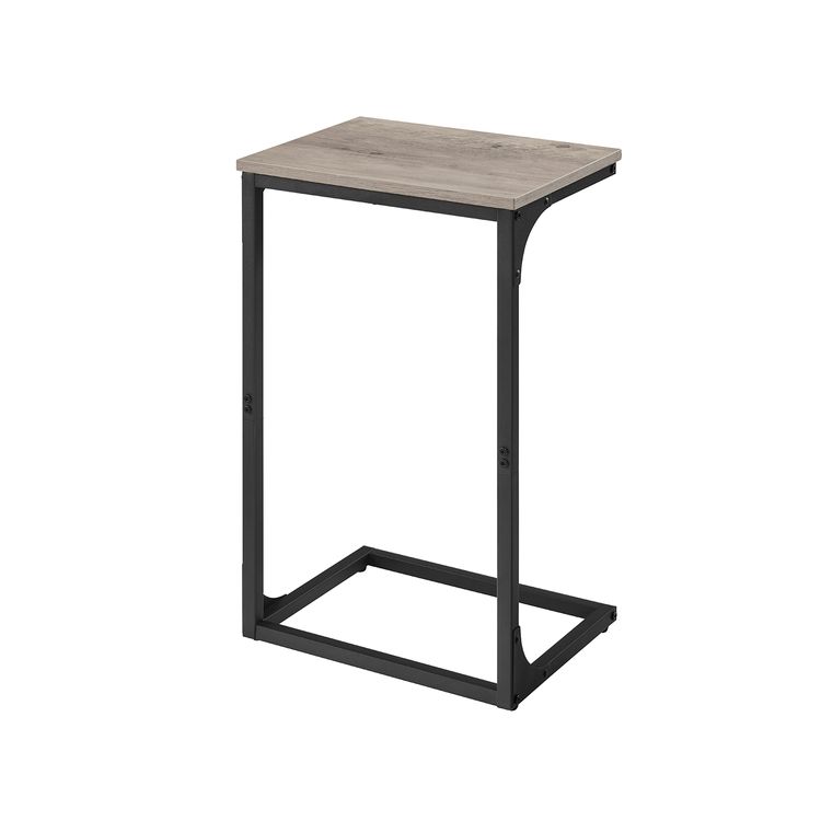 C-Shaped Side Table, End Table for Sofa, Couch Table with Metal Frame - HWLEXTRA 