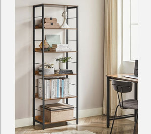 6-Tier Bookshelf, Bookcase for Office, 11.8 x 23.6 x 70.1 Inches, Shelving Unit, with Back Panels