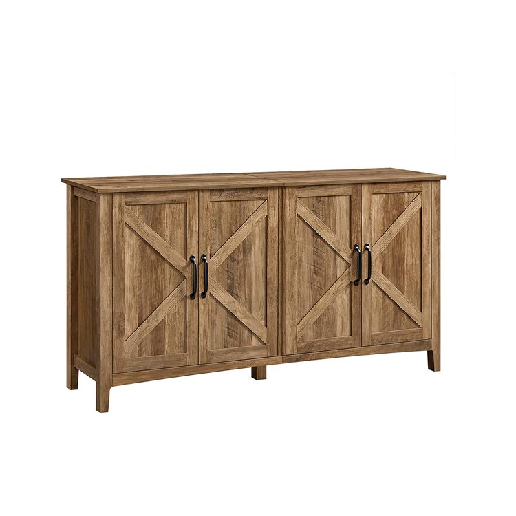 Buffet Cabinet, Sideboard, Credenza, Kitchen Storage Cabinet, with Adjustable Shelves, Rustic Walnut