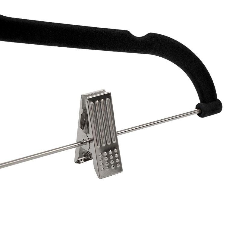30-Pack Pants Hangers, 16.7 Inch Velvet Trousers Hangers, with Adjustable Clips - HWLEXTRA 