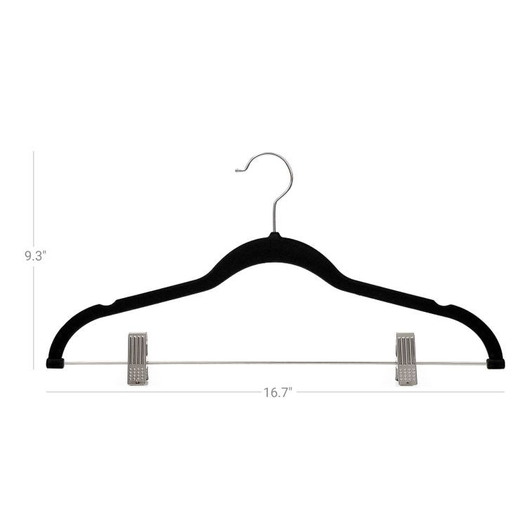 30-Pack Pants Hangers, 16.7 Inch Velvet Trousers Hangers, with Adjustable Clips - HWLEXTRA 